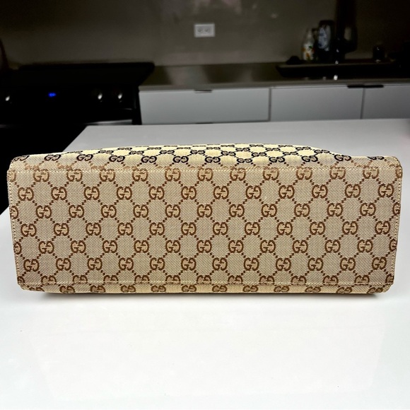 Gucci GG Monogram Canvas Bamboo Hand Bag - Picture 7 of 12